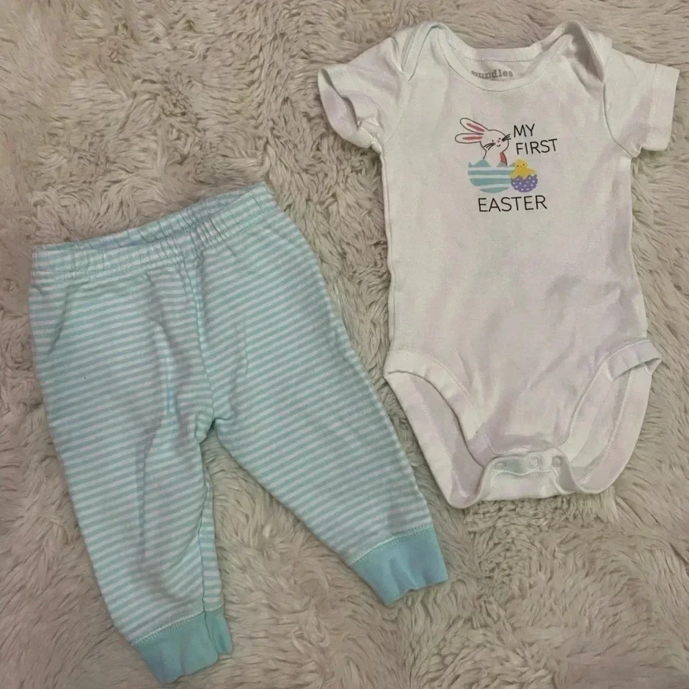 Gender Neutral baby clothes 3-6 months Easter bundle